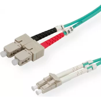 VALUE cabo de fibra ótica 50/125µm OM3, LC/SC, turquesa 0,5m (21.99.8710)