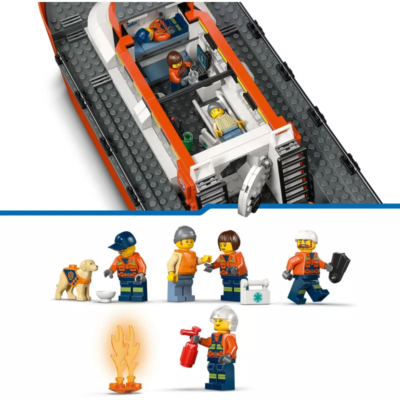 Blocks City 60504 Barco de salvamento e helicóptero da guarda costeira