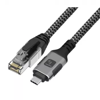 Cabo de rede Techly ICOC U3C-RJ45-010 prateado, preto 1 m Cat6 F/UTP (FTP)