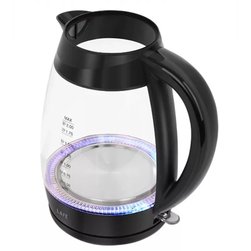 Lafe Essential XL CEG016 chaleira elétrica de vidro, 2 l, 2200 W, preta