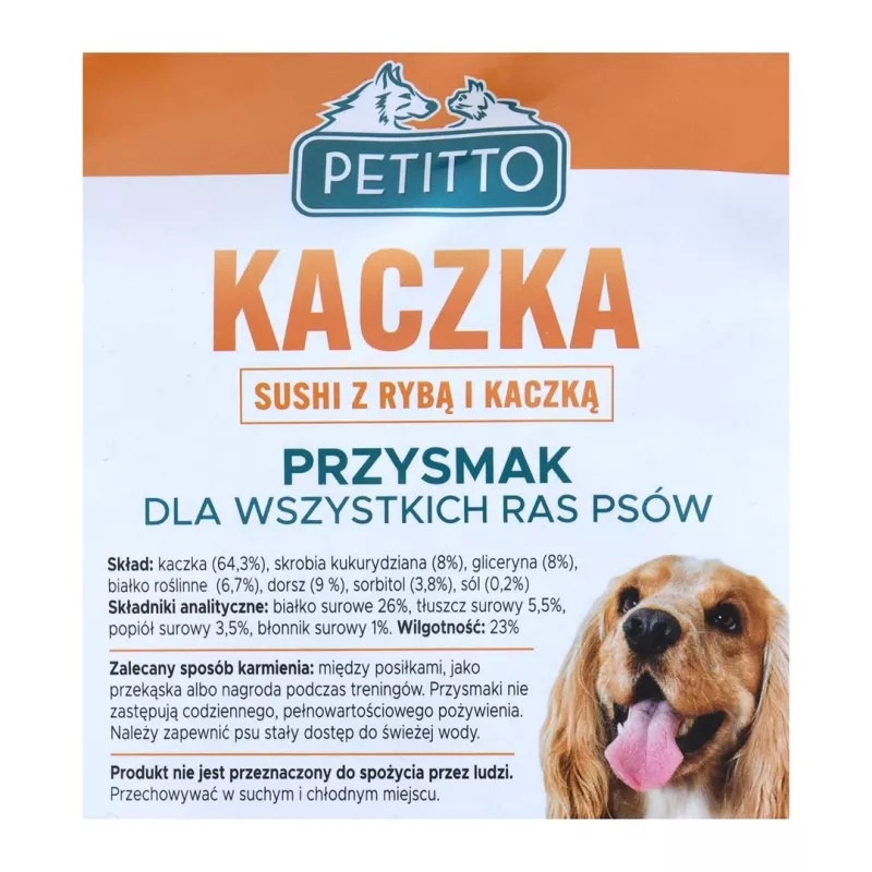 PETITTO Sushi snacks para cães com peixe e pato, 500 g