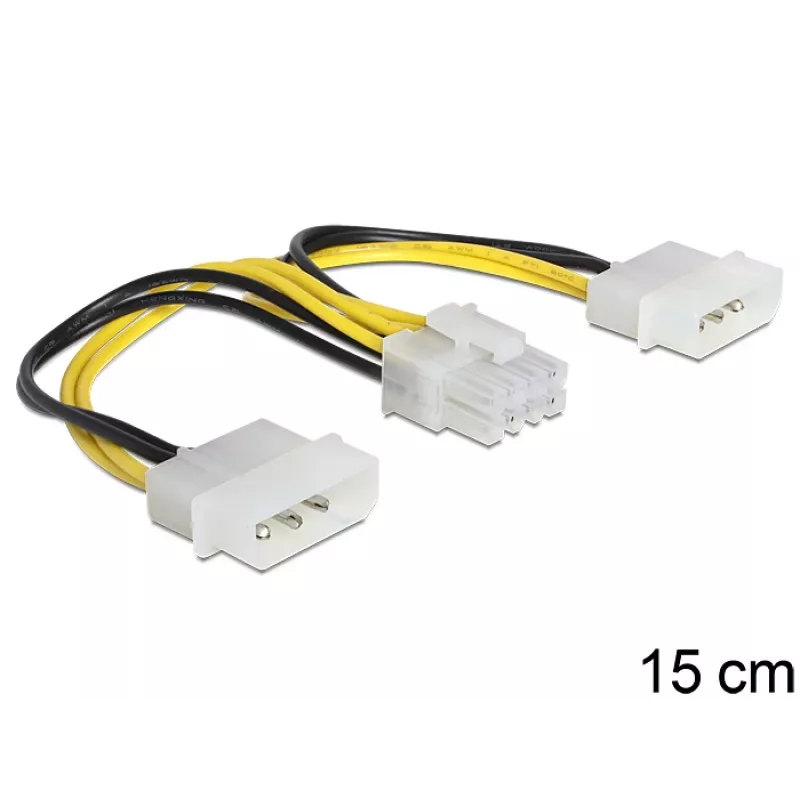 Cabo de alimentação interno DeLOCK 83410 0,15 m EPS 8 pinos Molex 3 pinos