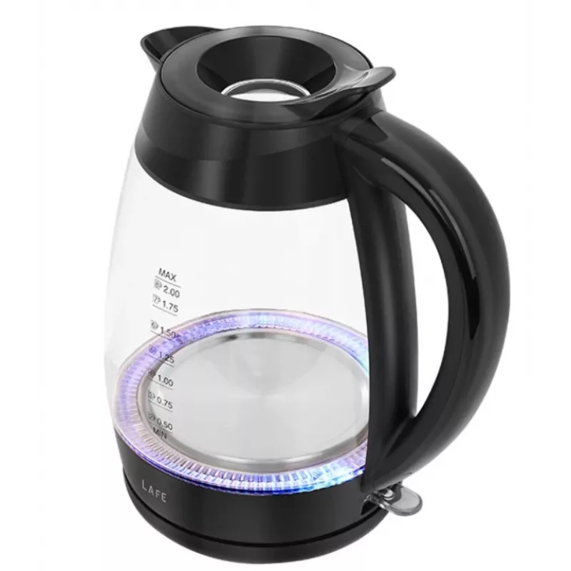 Lafe Essential XL CEG016 chaleira elétrica de vidro, 2 l, 2200 W, preta