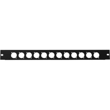 Painel frontal Omnitronic Z-19 12 x XLR D-Type 1U — painel de rack com doze conectores XLR D-Type