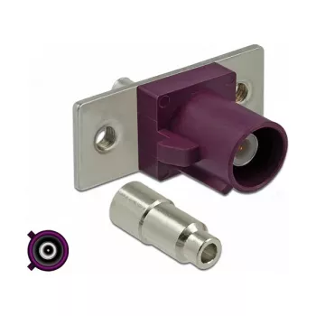 Ficha coaxial DELOCK 89819 FAKRA D macho, contactos dourados, 21,2×24×7,5 mm