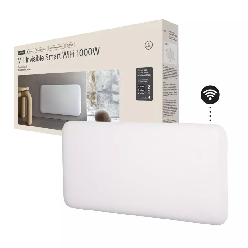 Aquecedor elétrico Mill PA1000WIFI4 1000 W para espaços 12–16 m² branco IPX4