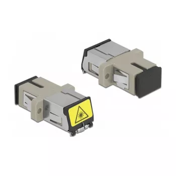 Acoplador de fibra ótica DeLOCK 86889 SC simplex fêmea para SC simplex fêmea multimodo bege