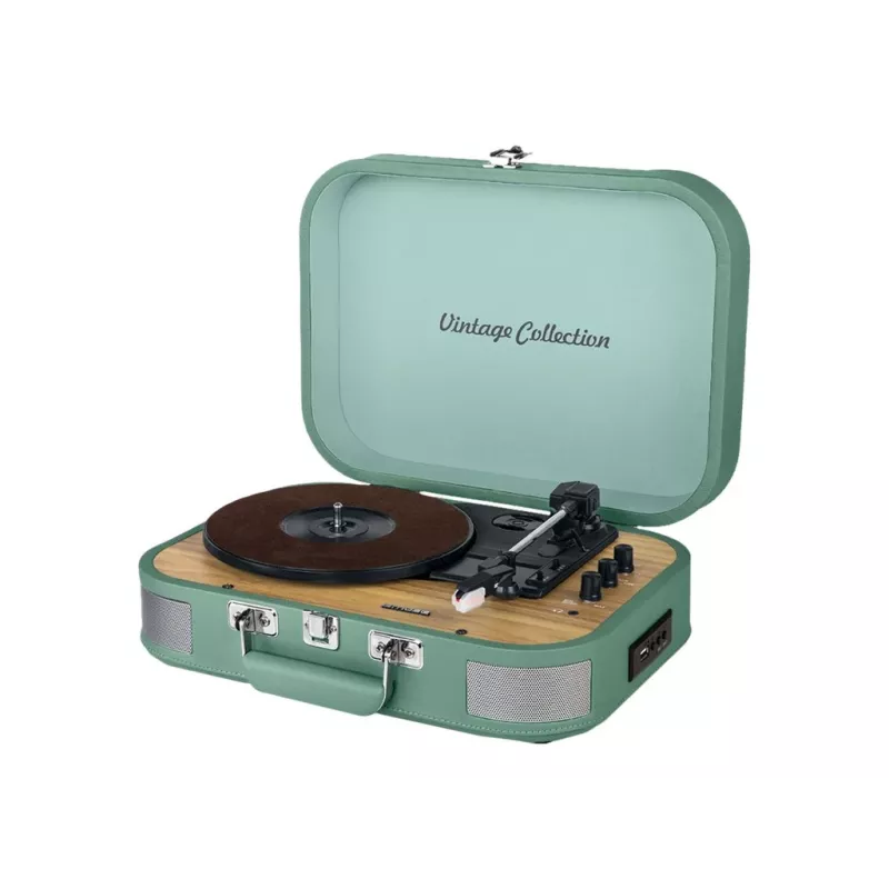 Muse MT-201WG sistema estéreo com gira-discos, porta USB, entrada AUX