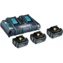 Makita DC18RD – Carregador + conjunto de 3 baterias – Li-Ion – 5 Ah – função de carregamento duplo 2x