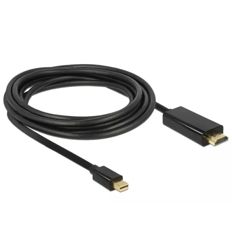 Adaptador de cabo de vídeo DeLOCK 83698 Mini DisplayPort para HDMI 1 m preto