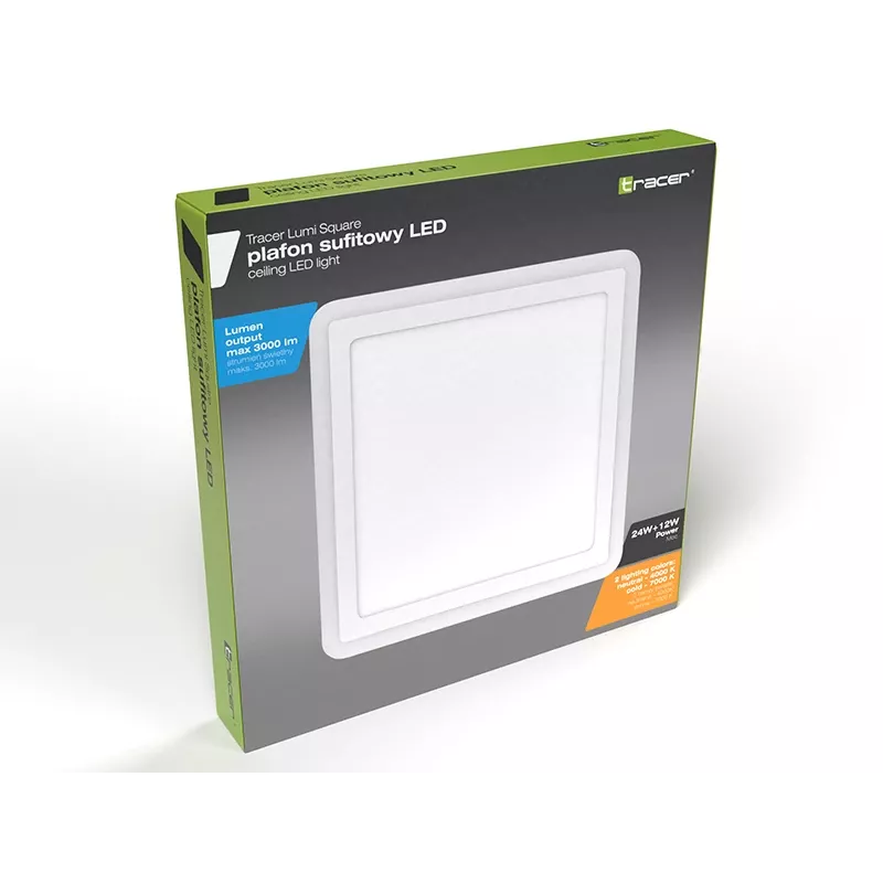 Plafonier TRACER Tracer 47319 LED quadrado 18W 3000K