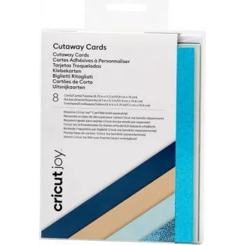 Conjunto de cartões Cutaway Cards Cricut Joy™ bege, turquesa (brilhante), azul-escuro, azul-claro (2008859)