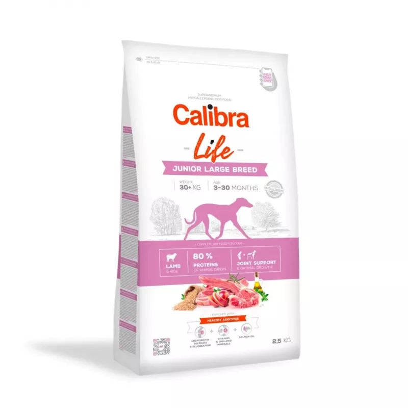 CALIBRA Dog Life Junior Large Breed Lamb - ração seca para cães - 2,5kg