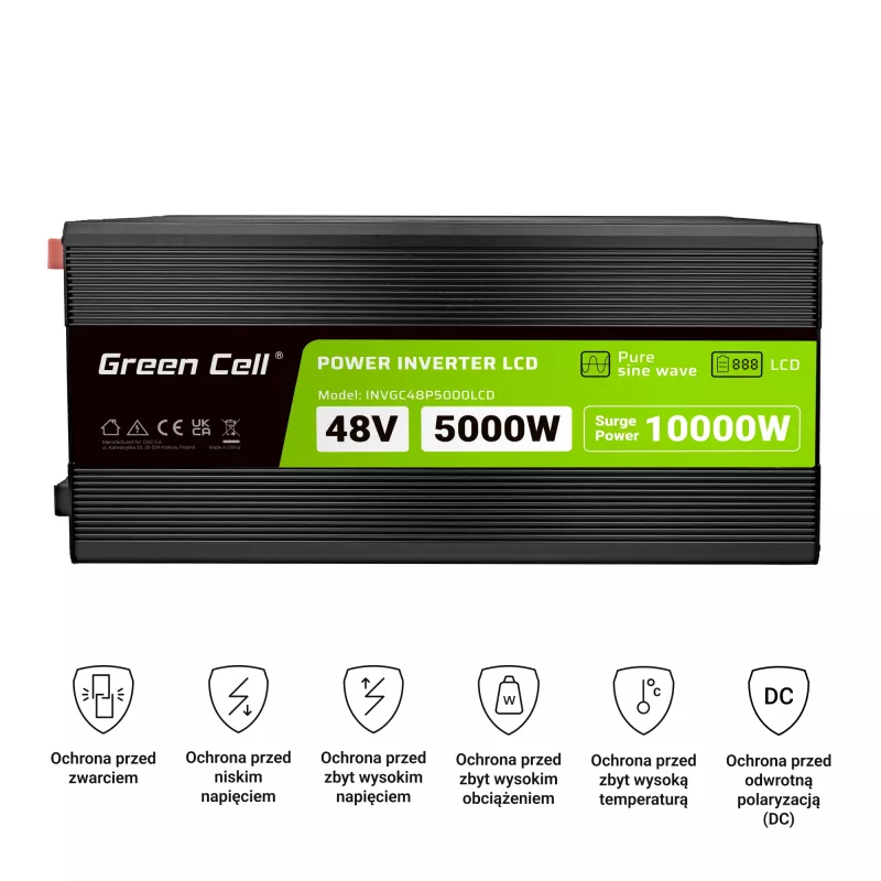 Inversor LCD 48V 5000W/10000W onda sinusoidal pura com visor