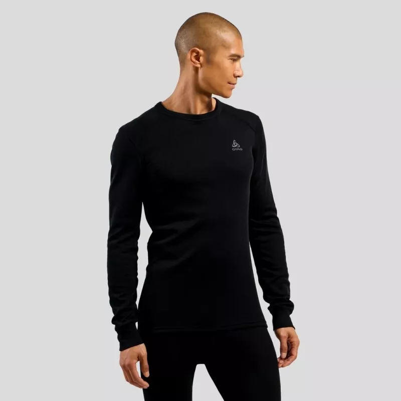T-shirt Odlo BL TOP decote redondo manga comprida ACTIVE WARM ECO homem, tamanho M, preto