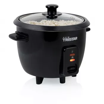 Panela de arroz Tristar RK-6141, capacidade 0,6 L, 300 W, preto, controlo por botões