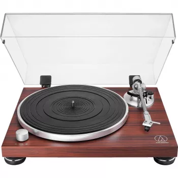 Gira-discos áudio com acionamento por correia Audio-Technica AT-LPW50BTRW Castanho Manual