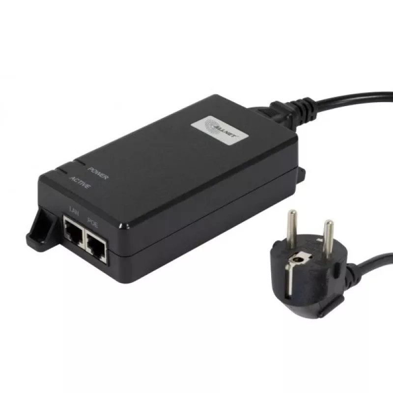 Injetor PoE ALLNET ALL-PI102-BT60-5G 60W, caixa de plástico, PoE++ de porta única