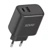 Carregador de parede SAVIO LA-06/B 30 W, USB-A + USB-C, Quick Charge, Power Delivery 3.0, preto