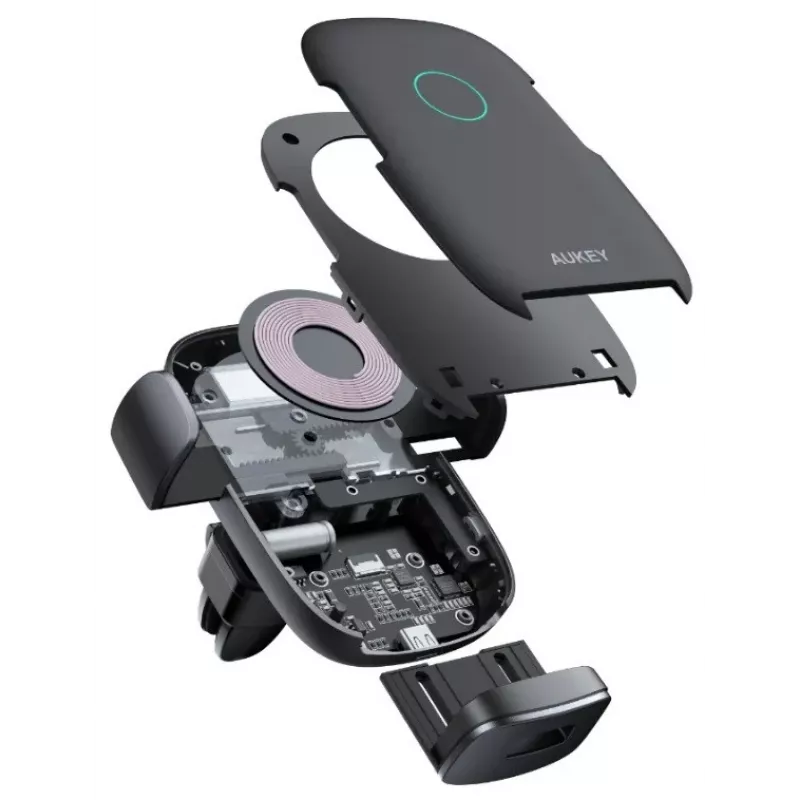 Suporte de carregamento sem fios para automóvel Aukey HD-C52 — suporte de automóvel compatível com Qi com ângulo ajustável e função de carregamento sem fios