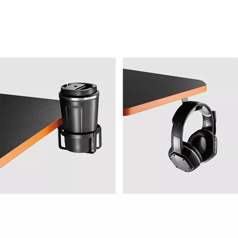 Secretária gaming Maclean NanoRS com prateleira para monitor máx. 50 kg altura 850 mm Preto RS170, mesa gaming, preto