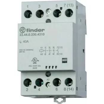 Contator de instalação Finder 22.44.0.230.4310 4 contactos NA (30/110/220 V) 40/4/1,2 A (22.44.0.230.4310)