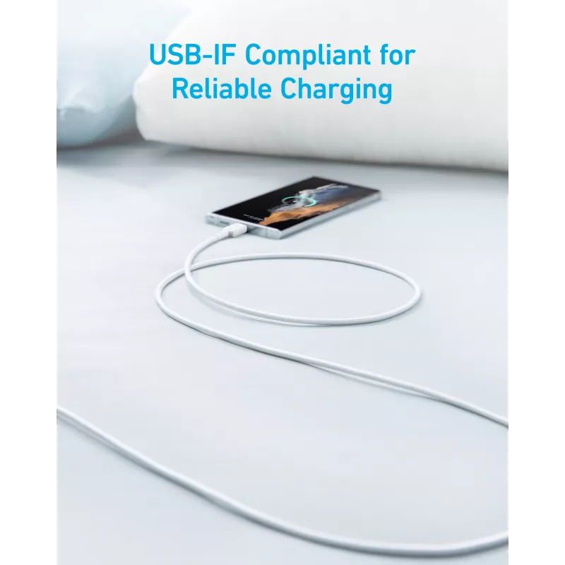 Cabo USB-A para USB-C Anker A81H5G21 — 0,9 m, branco