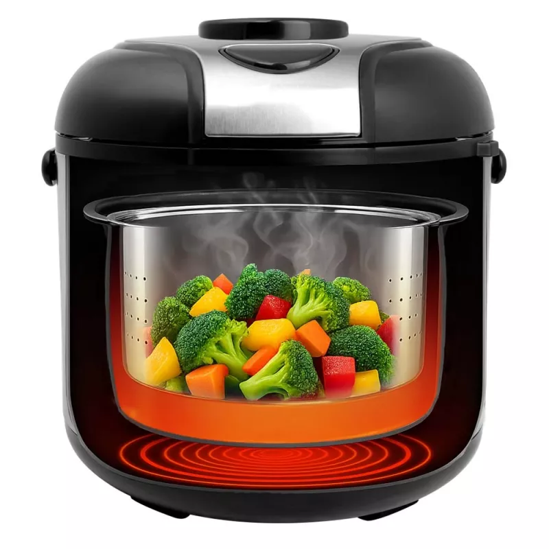 Panela de arroz GASTROBACK Rice Control Low Carb & Steam, 3 L, 450 W, preto/aço inoxidável