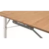 Mesa de campismo Outwell Custer L Brown — tampo em bambu, estrutura em alumínio, 700×1200 mm, 11,5 kg