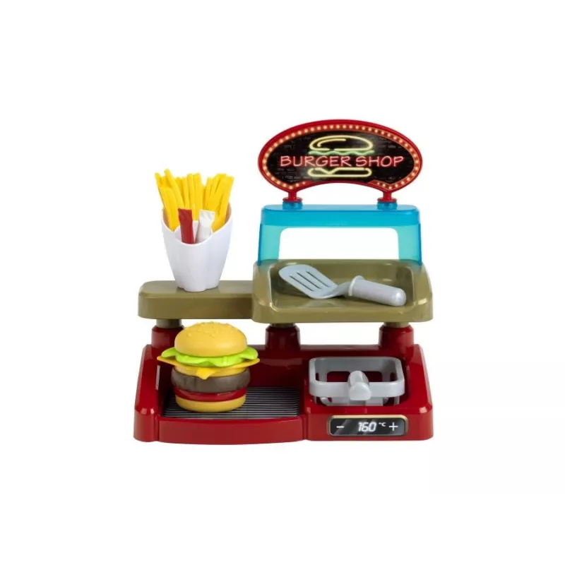 Conjunto Play Burger Shop KLEIN 7336 — brinquedo de faz de conta compacto e fácil de limpar para crianças