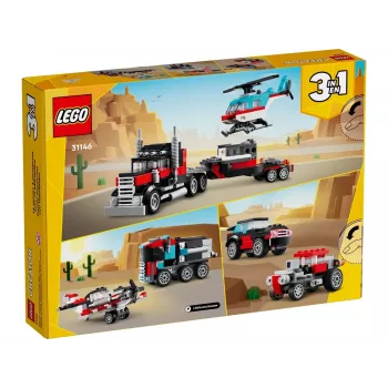 LEGO Creator 2em1 Camião com helicóptero Conjunto 31146, modelo transformável para crianças