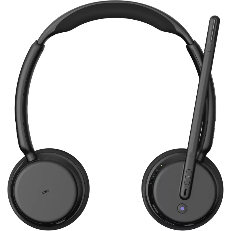 Epos Impact 500, Headset bináurico (bilateral), Bluetooth ANC, certificado MS Teams, incl. dongle USB-C com adaptador USB-A