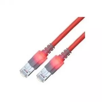 Cabo de patch Sacon EasyLan DualBoot LED - RJ-45 (M) para RJ-45 (M) - 1 m - SFTP, PiMF - CAT 6 - IEEE 802.5/IEEE 802.3 - moldado - vermelho (442605,100)