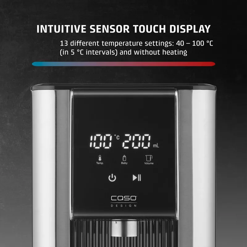 Caso Turbo Dispensador de água quente | HW 620 | Dispensador de água | 2600 W | 2,5 L | Plástico/Aço inoxidável | Preto/Aço inoxidável