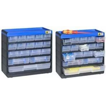 Organizador de peças pequenas allit 464610, caixa de armazenamento de plástico 300x285x135 mm, preto/azul