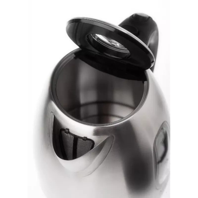 Chaleira elétrica Adler AD1223 — 1,7 l, 2000 W, aço inoxidável com detalhes pretos