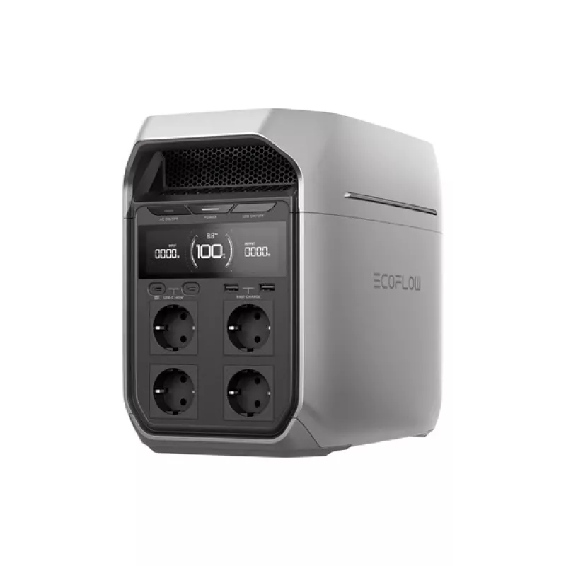 Estação de energia portátil EcoFlow DELTA 3 Plus — LiFePO4 1024 Wh, 1800 W, 4 tomadas AC, 12,5 kg