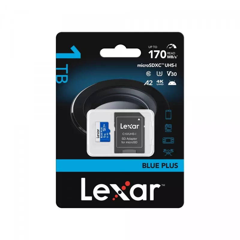 Cartão de memória microSD 1TB C10 A2 U3 V30 170MB/s Blue Plus