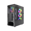 Gembird Fornax 4300 CCC-FC-4300 caixa gaming ATX Midi Tower, vidro temperado, ventoinhas ARGB, 2x USB 3.1, 1x USB 2.0, preta