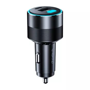 Carregador de automóvel Choetech TC0011 130W 2x USB C 1x USB A (preto)