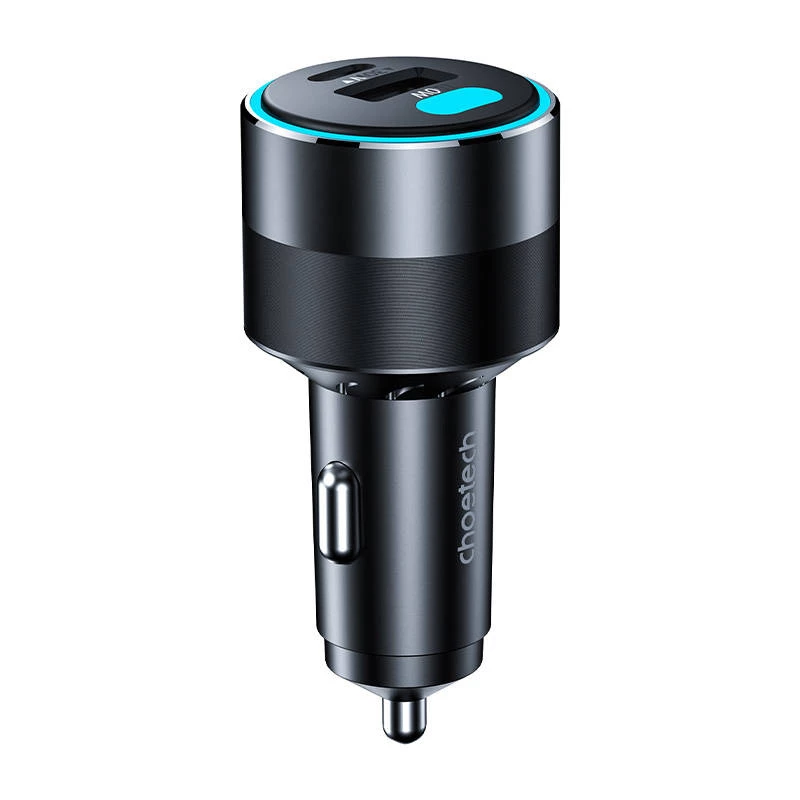 Carregador de automóvel Choetech TC0011 130W 2x USB C 1x USB A (preto)