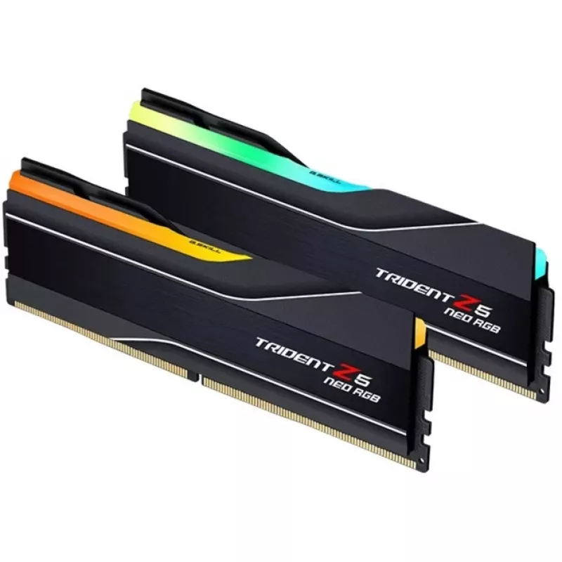 DIMM 64 GB DDR5-6000 (2x 32 GB) Dual-Kit, memória RAM preta, F5-6000J3238G32GX2-TZ5NR, Trident Z NEO RGB, AMD EXPO