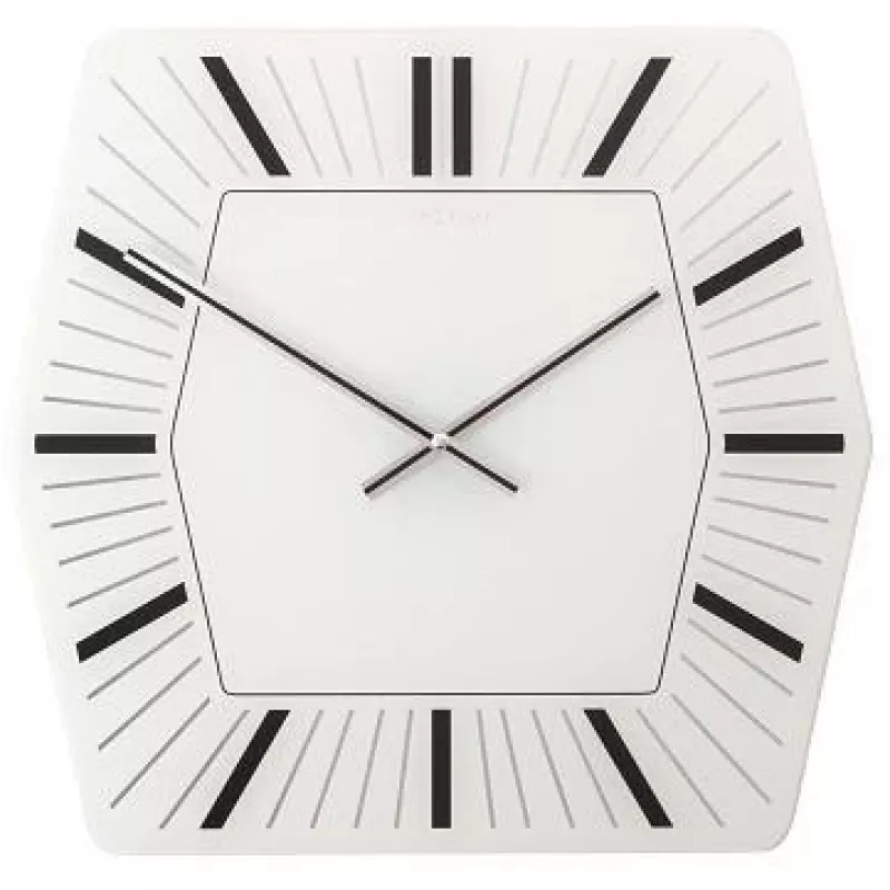 Relógio de parede NeXtime 8128wi Hexagon, 43x43 cm, branco