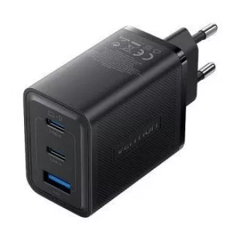 Carregador de parede Vention FERB0-EU 65W, 3 portas USB (USB-A/USB-C)