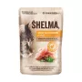 Alimento húmido para gatos SHELMA rico em frango em molho 85 g — alimento completo para gatos adultos, 10 % de proteína, 81 % de humidade