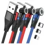 Cabo USB RealPower MagneticCharge3 1m USB A preto azul vermelho
