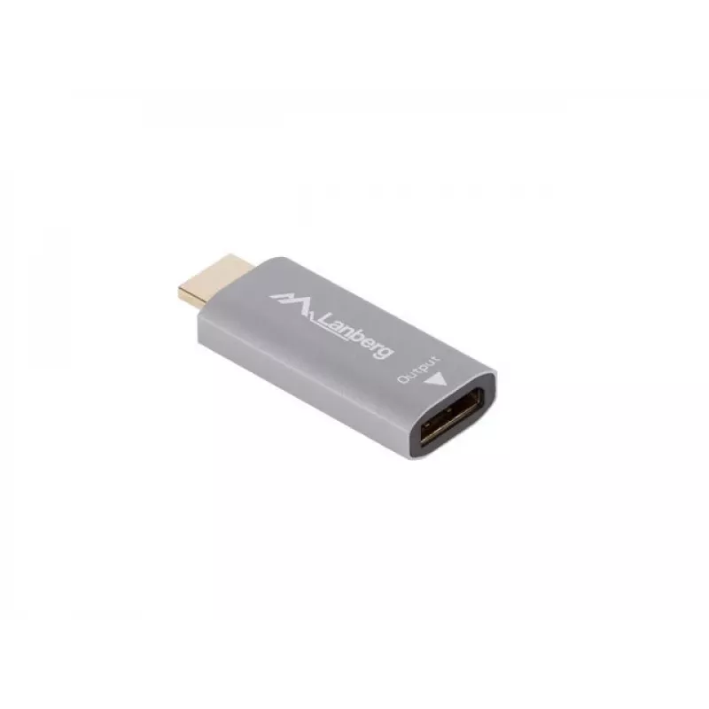 Adaptador de cabo de vídeo Lanberg AD-HD-DP-01 HDMI Type-A DisplayPort Prateado