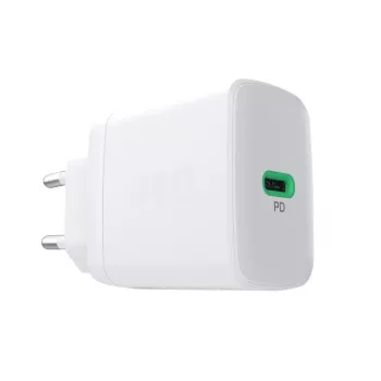 Fonte de alimentação Green Cell PowerSource Solo30 30W branca — carregador USB-C, 30 W de potência de saída