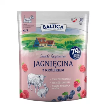 BALTICA Smaki Regionow Small Breeds borrego com coelho comida seca para cães, XS/S 1 kg