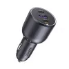 Carregador rápido de automóvel Ugreen 130W 3 portas cinzento